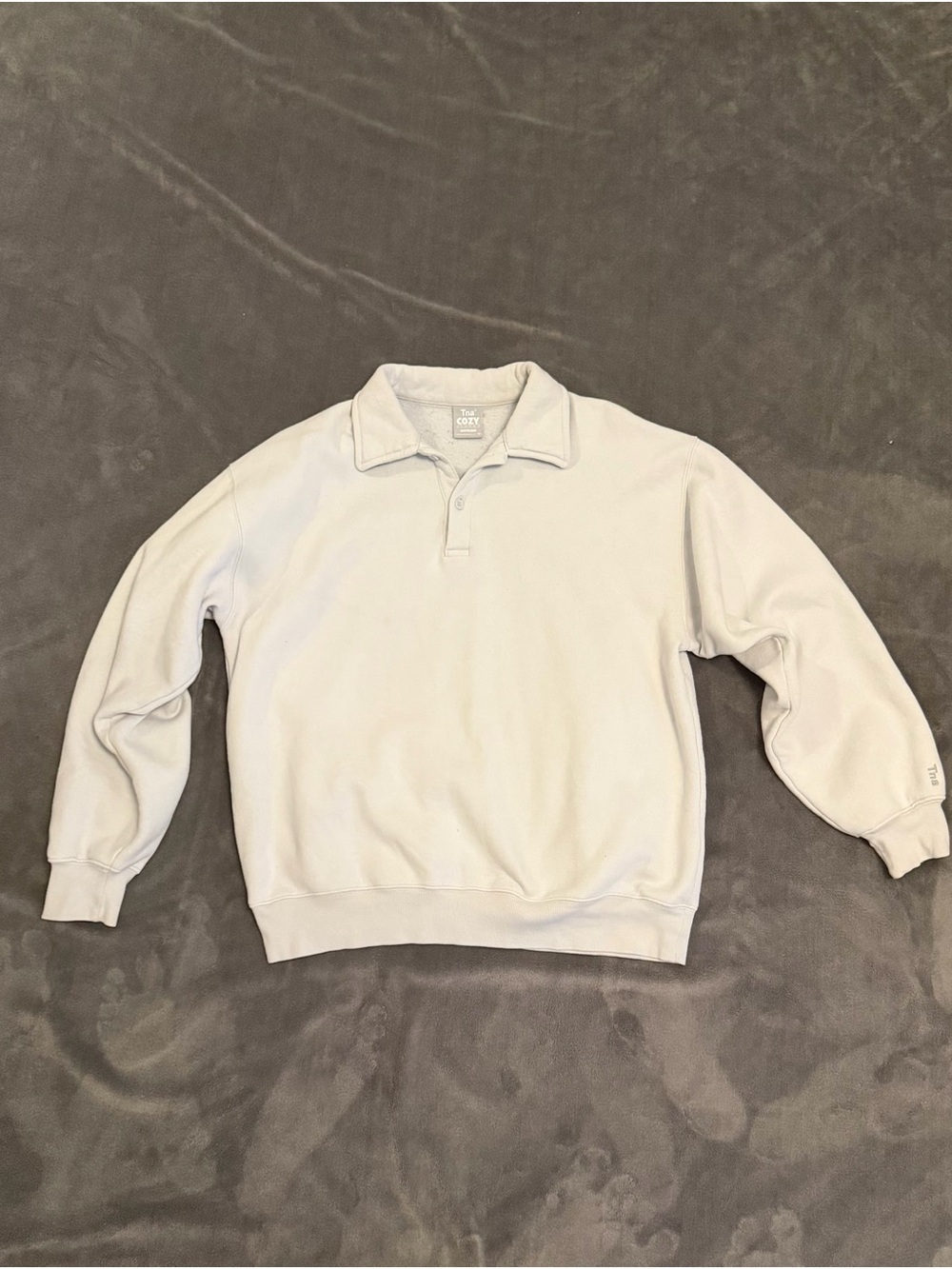 Aritzia TNA Cozy Fleece Boyfriend Polo Sweatshirt Size M